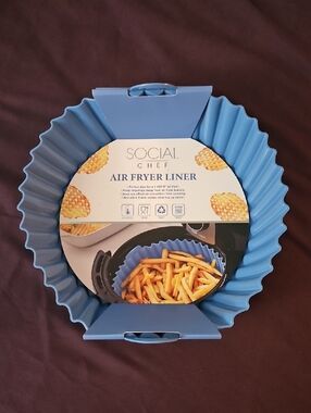 Blue Silicone Air Fryer Liner